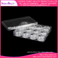 12pc/set 10g plastic Nail Art Container/storage box for nail art decoration